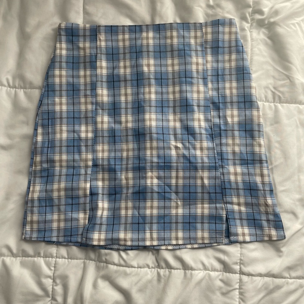 Plaid pencil skirt